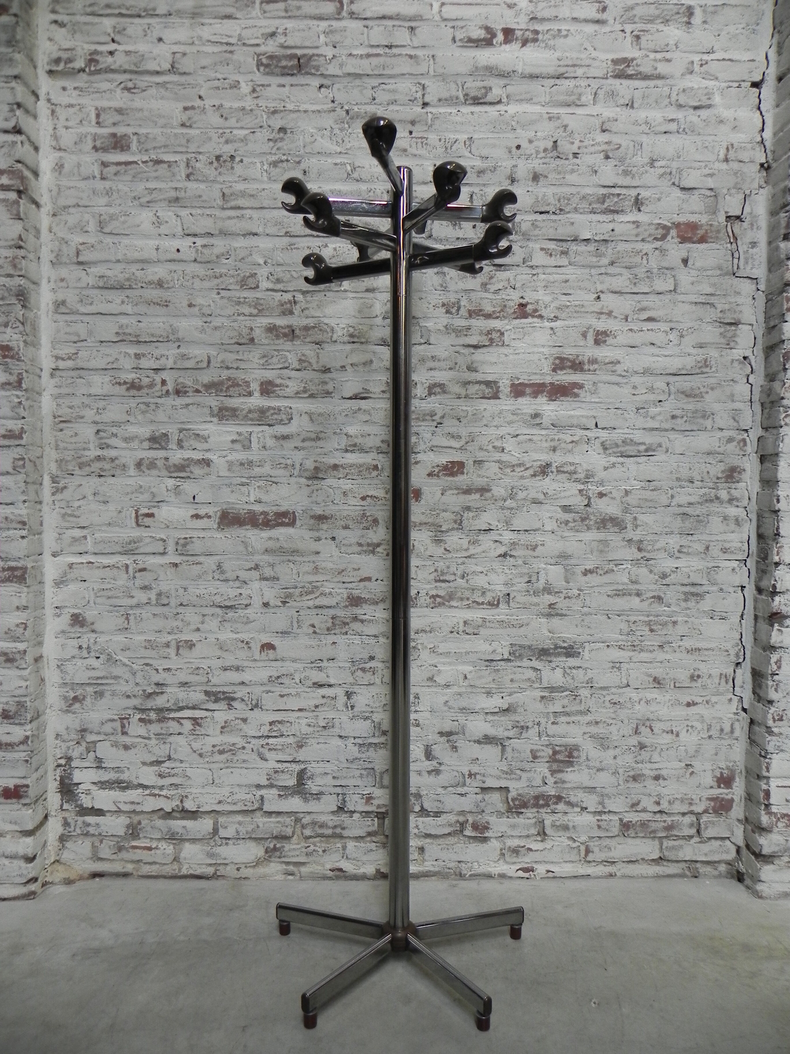 Vintage chrome standing coat rack