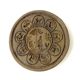 Artisanal carved solid wood underside with mountain décor - round chalet décor