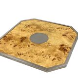 Tommaso Barbi, Hollywood regency burl wood tray, Italy 1970s