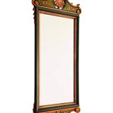 Antique full-length wall mirror in carved wood