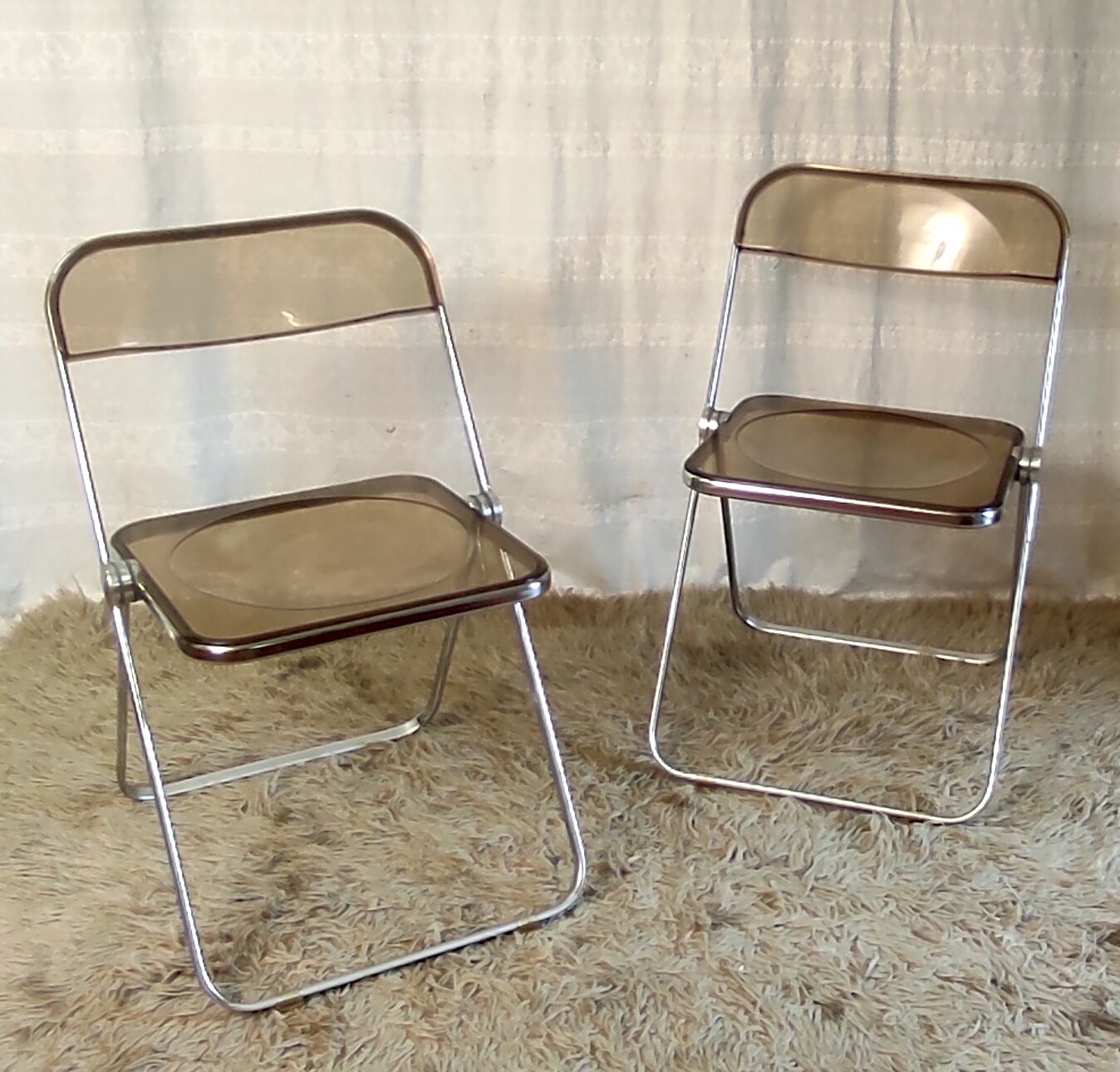 Duo of chairs "plia" by Giancarlo Piretti for Castelli, Italy 1970