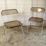 Duo of chairs "plia" by Giancarlo Piretti for Castelli, Italy 1970