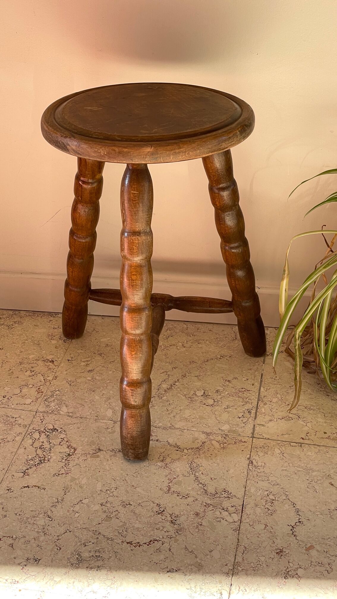 Wooden stool tripod vintage