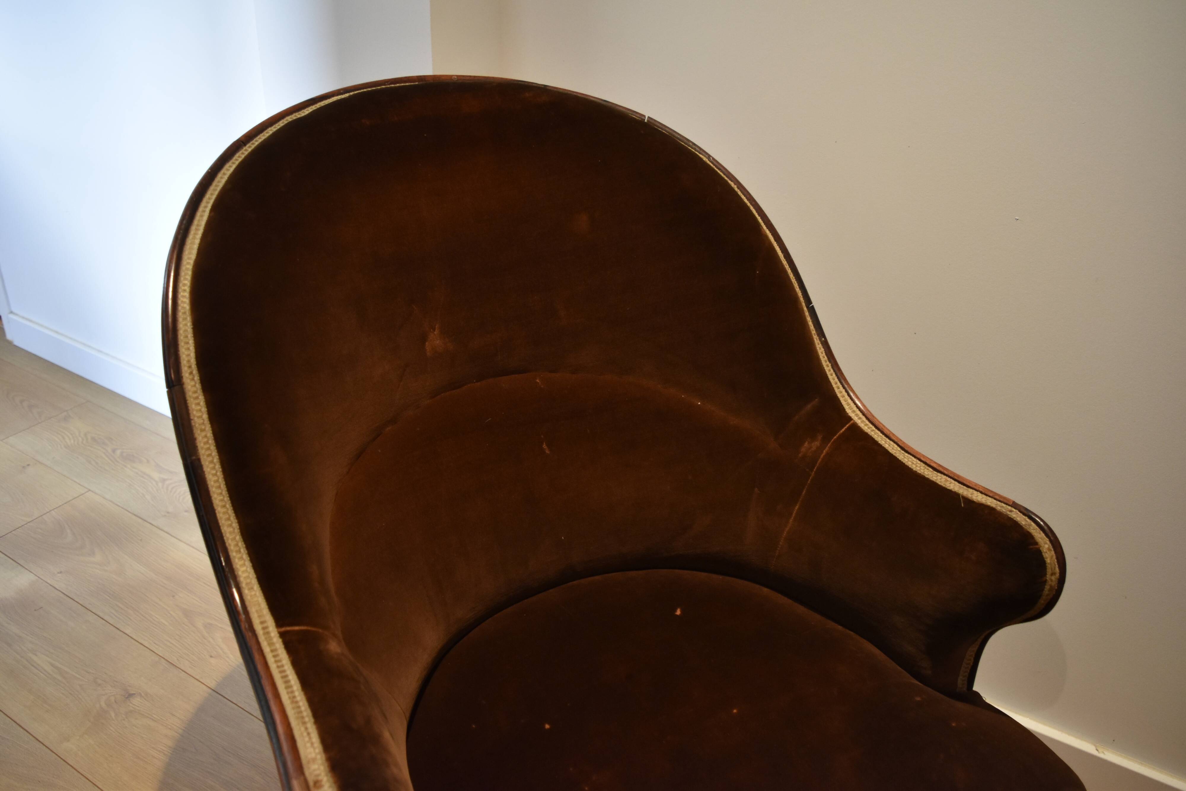 Fauteuil crapaud chocolat