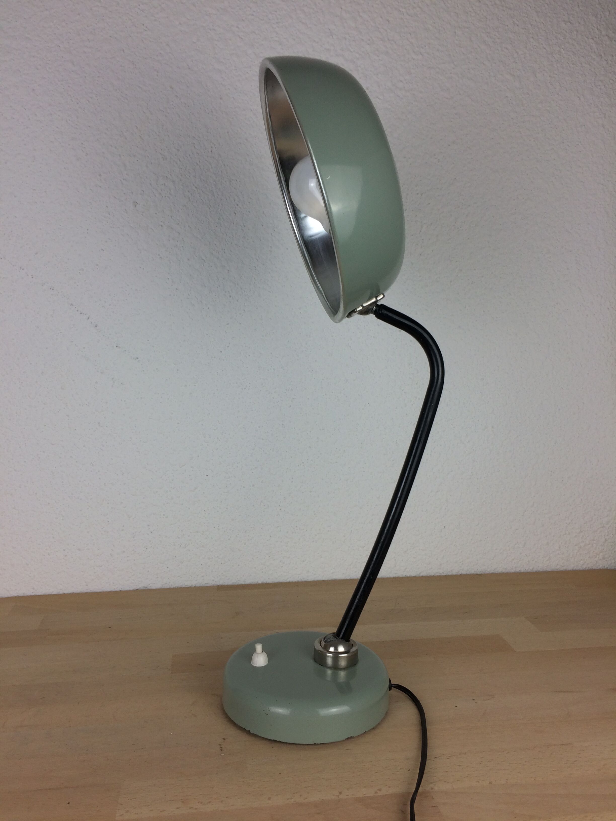 50s industrial style desk lamp, metal