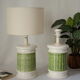 Pair of legs of ceramic lamp basketry italy vintage