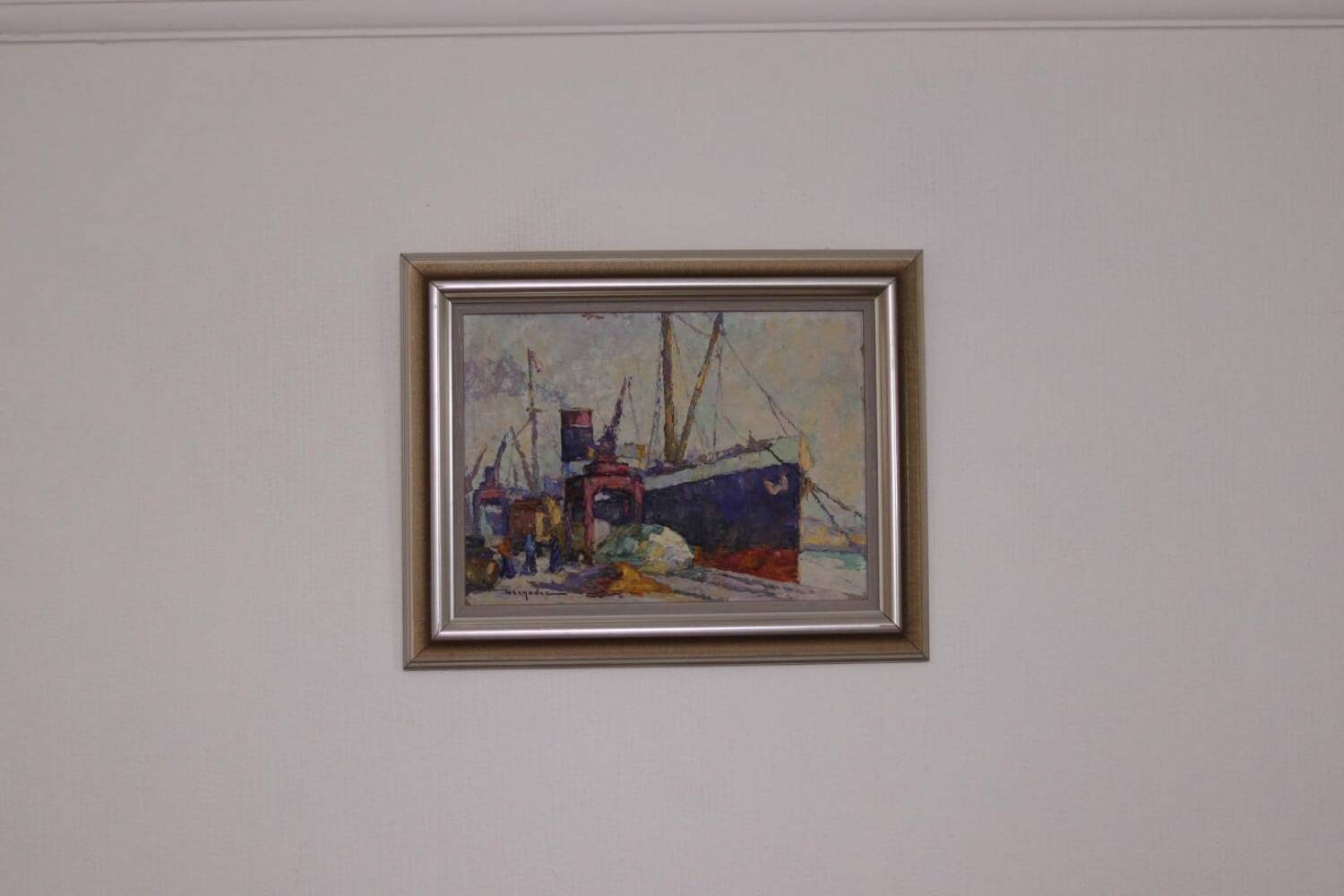 French Oil on Panel – “Port de Nice” by Elie Bernadac (1913–1999)