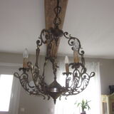 Bronze chandelier with angels