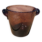 Seau à glaçons en verre bullé améthyste signé Biot