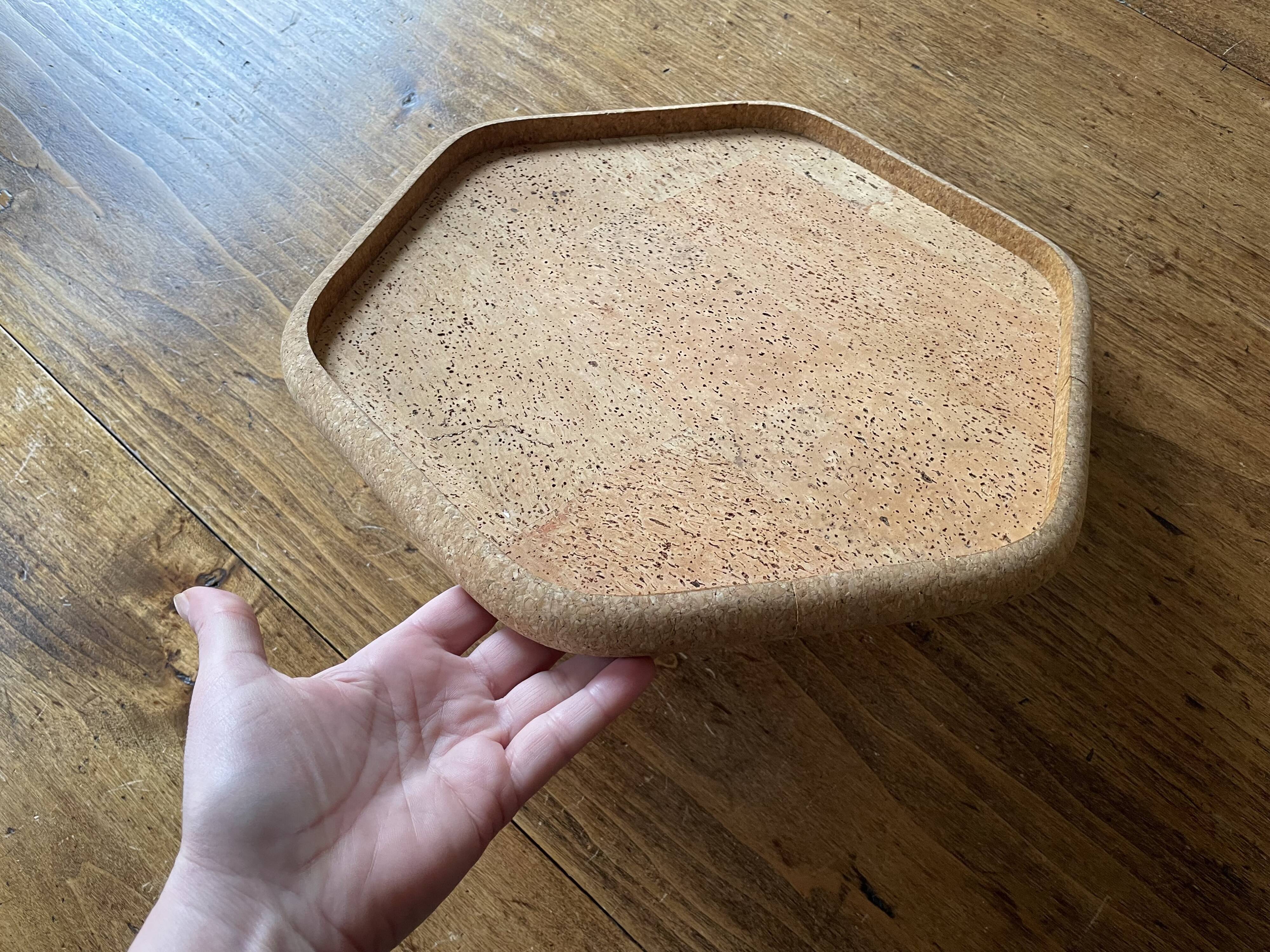 Hexagonal cork tray - vintage