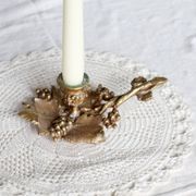 Vintage brass cellar rat – Vine leaf and grape cluster decor