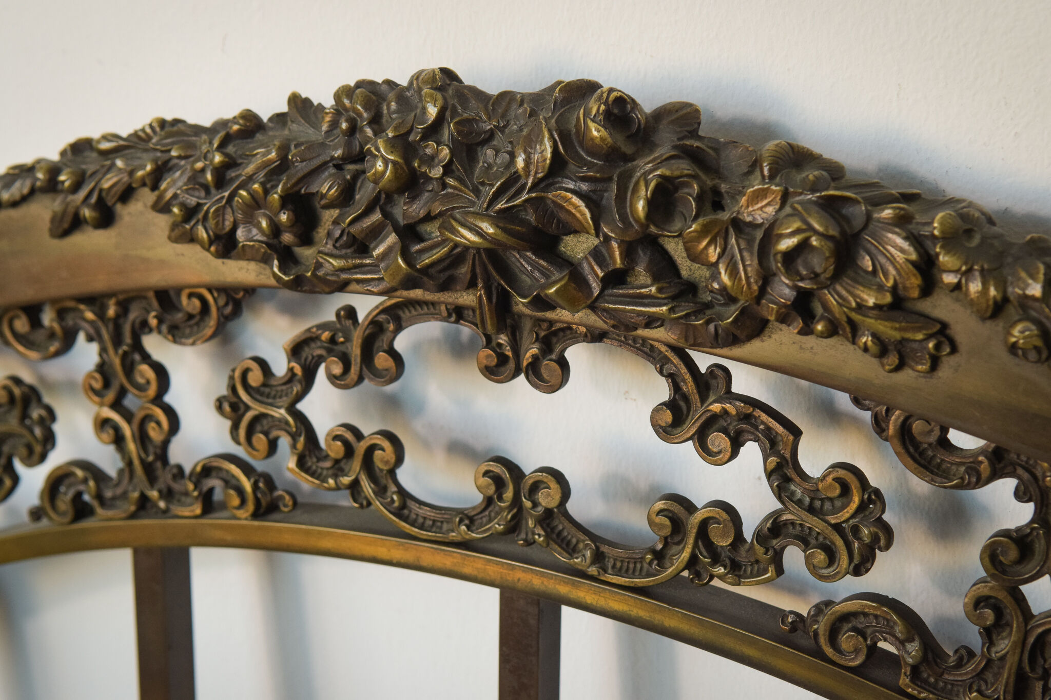 Exceptional decorative brass bed frame
