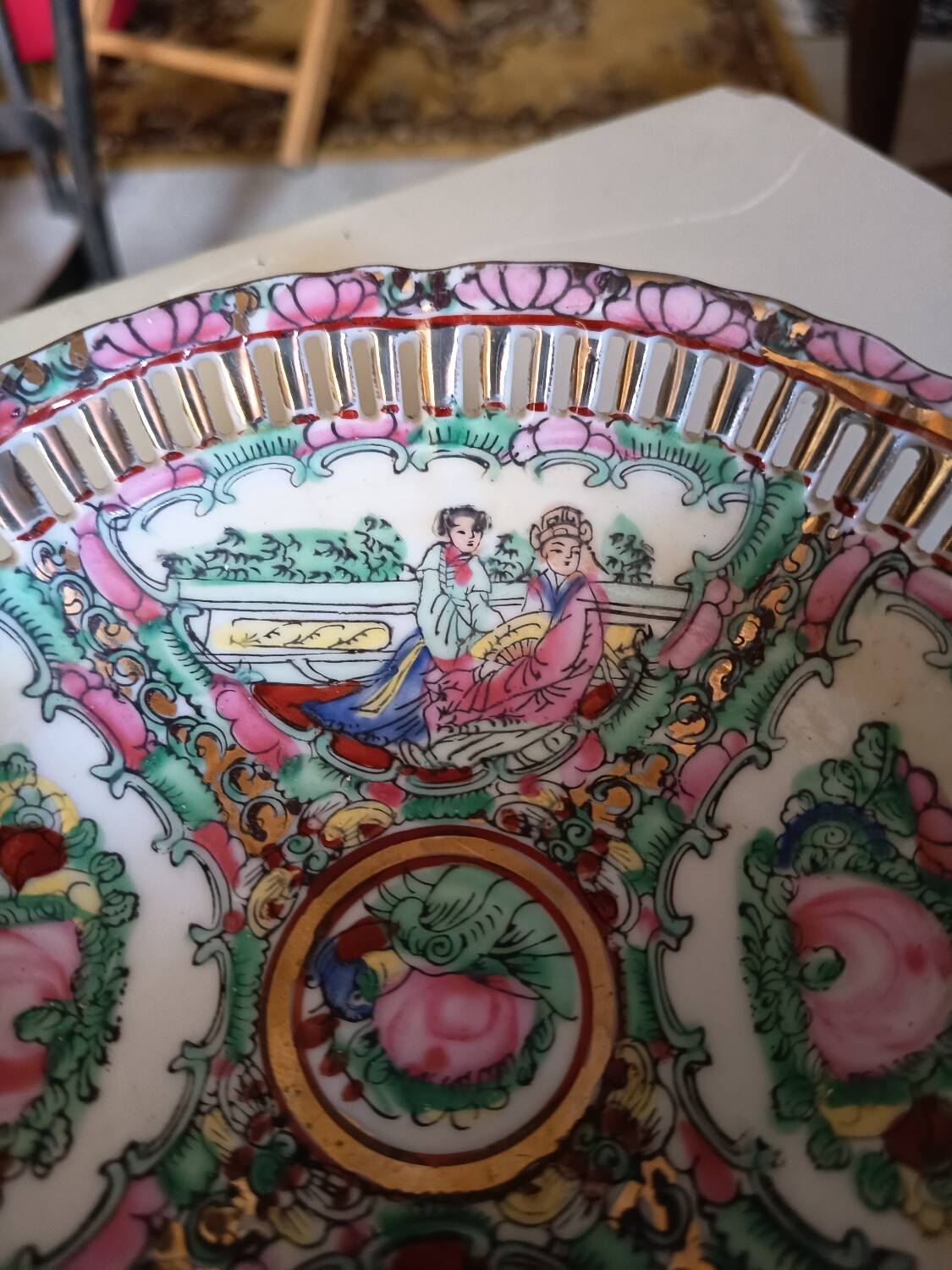 Openwork Chinese porcelain bowl