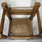 Antique wooden and straw chair, Folk Art - Spain