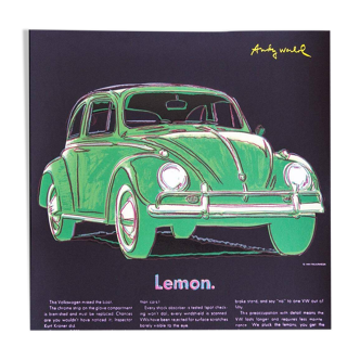 Andy Warhol vintage 1986 Édition limitée Grande lithographie d’art « Vw Lemon » 1982