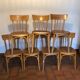 Suite de 7 chaises bistrot, editeur baumann - années 60