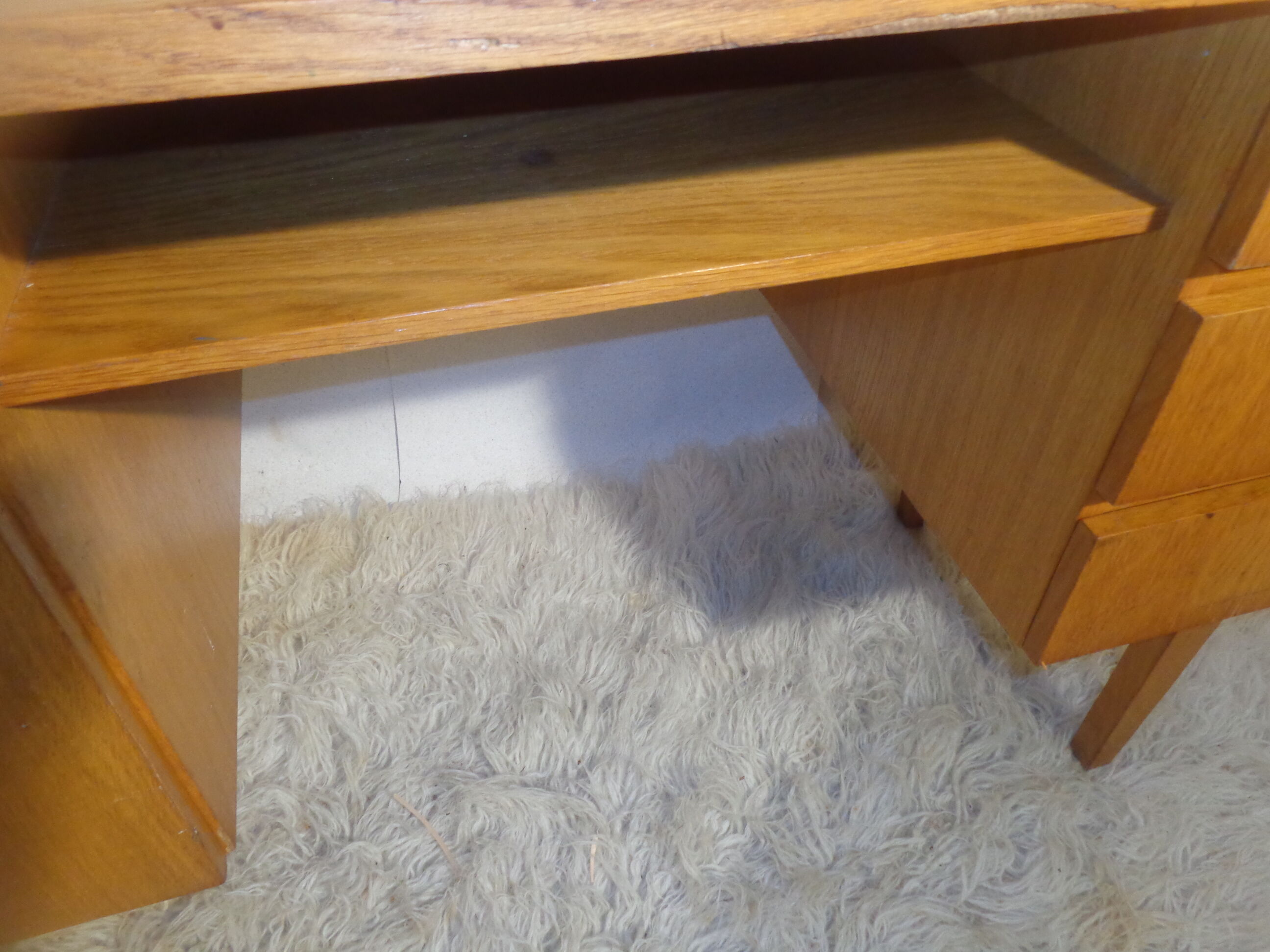 Scandinavian vintage light wood desk of the 60s