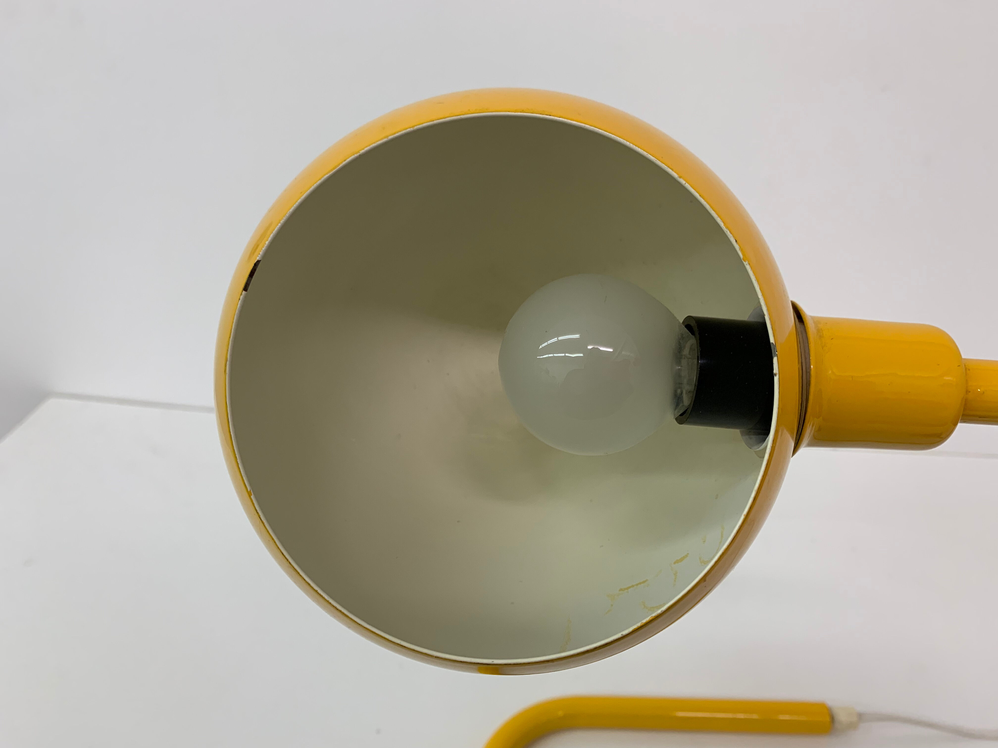 Mid-century design yellow tubular table lamp, 1970’s