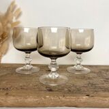 Set of 6 smoked glasses luminarc france