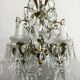 5 light bronze and crystal chandelier