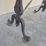 Antique cast iron and marble bistro restaurant table