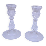 Pair of crystal candlesticks