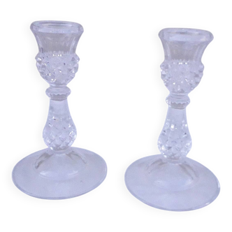 Paire de bougeoirs en cristal