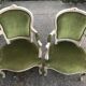 Paire de fauteuils style Louis XV verts