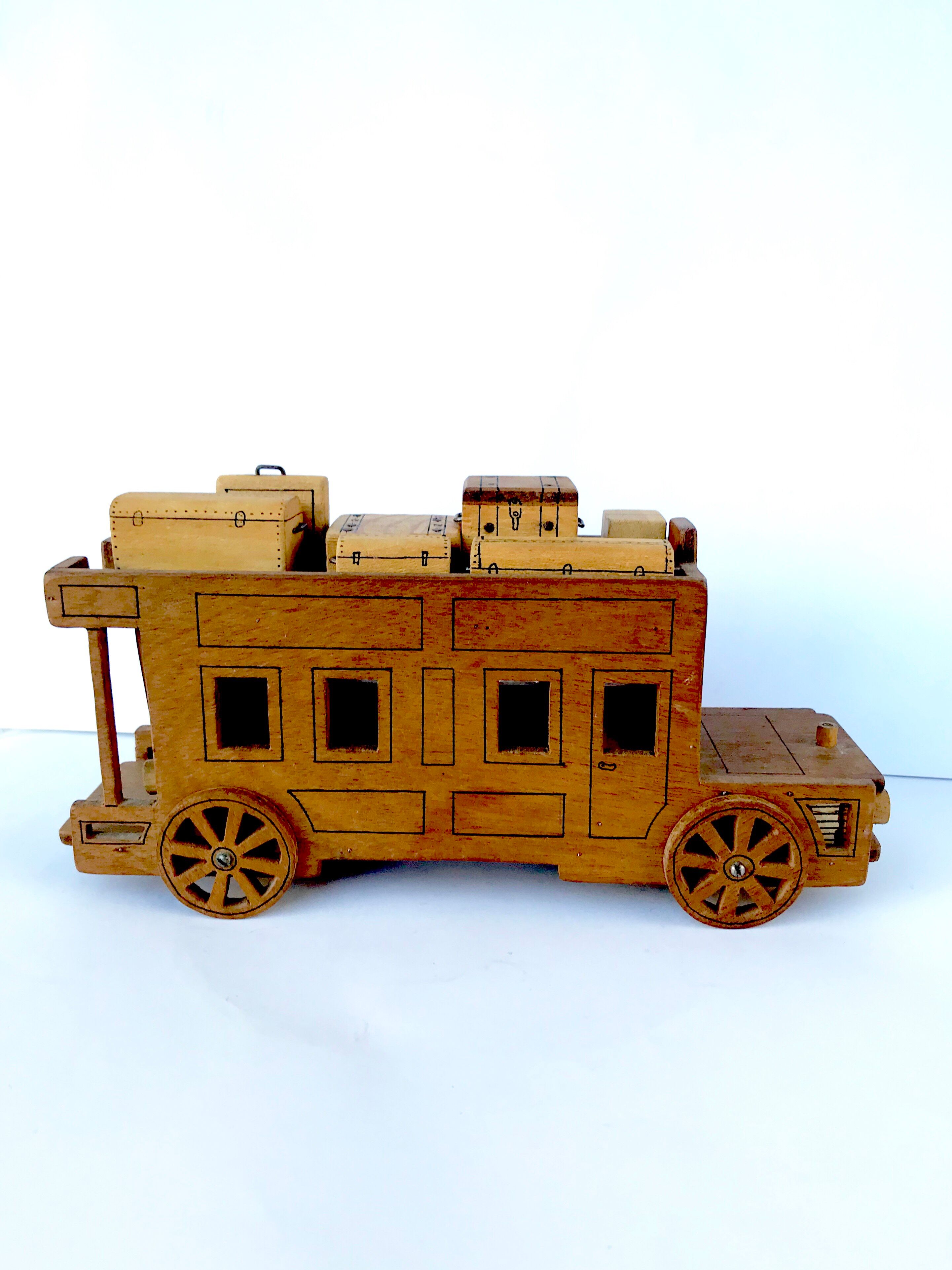 Handmade wooden bus