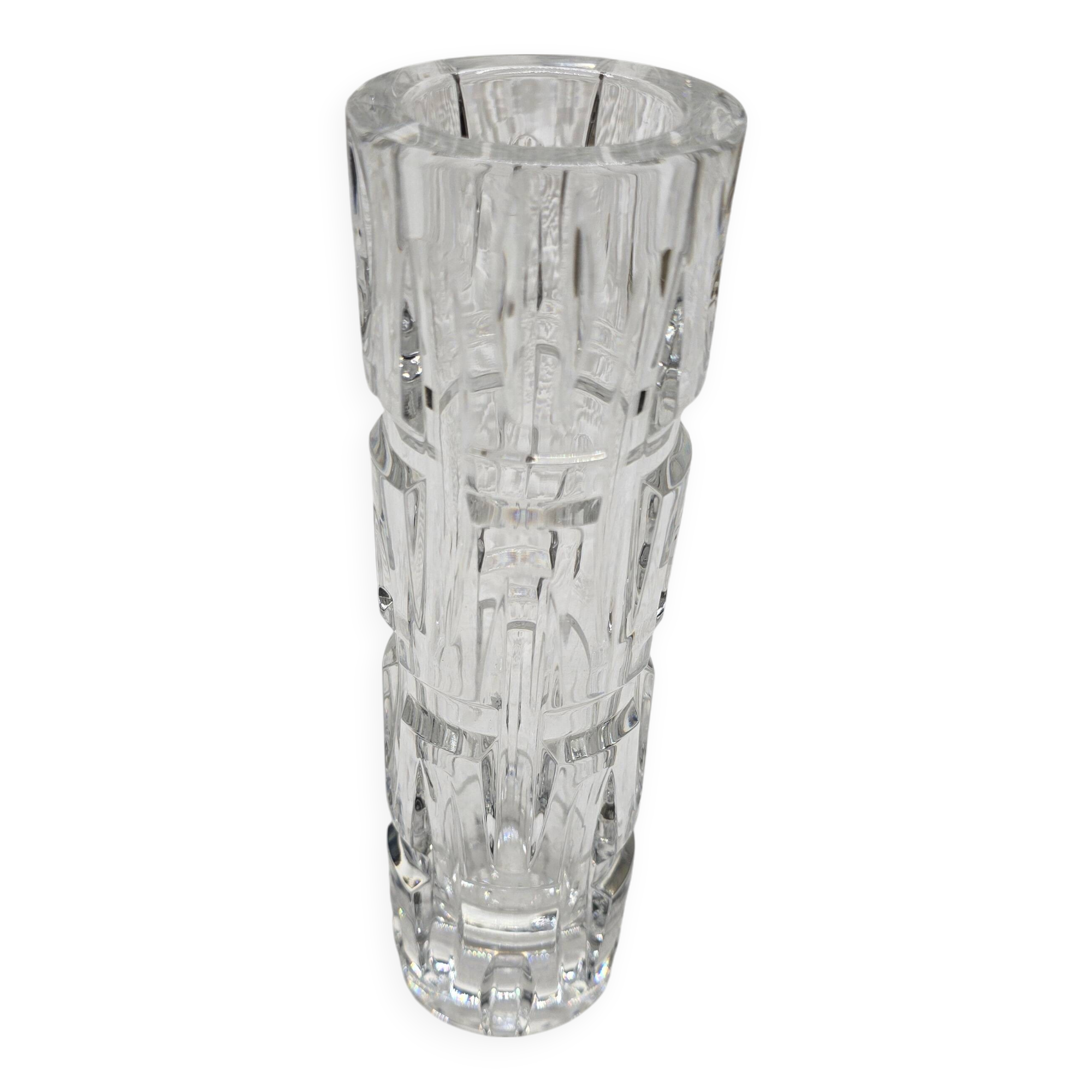 Vintage crystal tube vase
