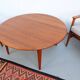Table basse vintage Wikkelso en teck, années 60-70.