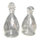 Tableware, two engraved crystal carafes with stoppers from around 1940.