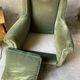 Vintage club armchair in green/khaki velvet fabric