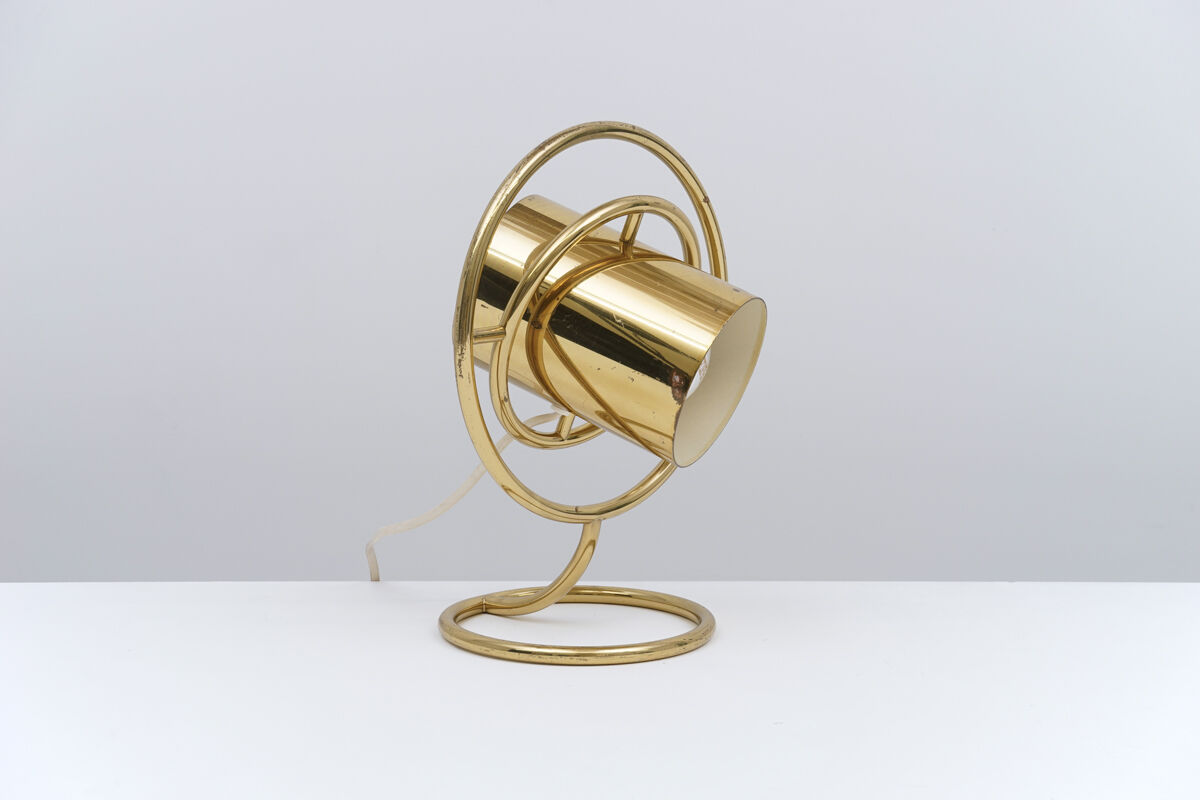 Modernist art deco brass lamp