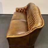 Vintage 3 seater leather chesterfield sofa
