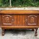Basque Spanish wooden display cabinet buffet with 2 glass panels