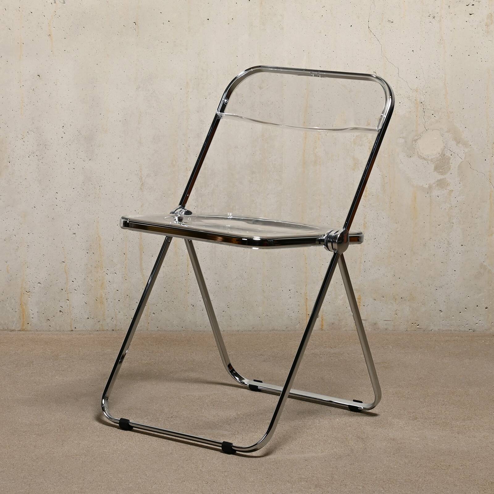 Giancarlo Piretti Plia Folding Chair Chrome for Anonima Castelli