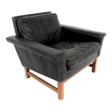 Scandinavian leather armchair, Sweden, 1960