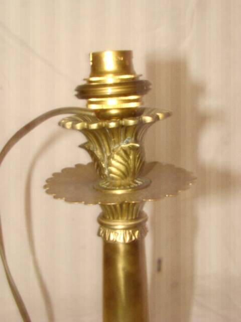 Bronze and solid brass candlestick from the "Restoration" period, electrified.