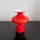 Arrangement of 4 red glass 'Carnaby' vases by Per Lütken for Holmegaard, Denmark 1960's