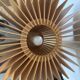 Lamps with natural wooden slats