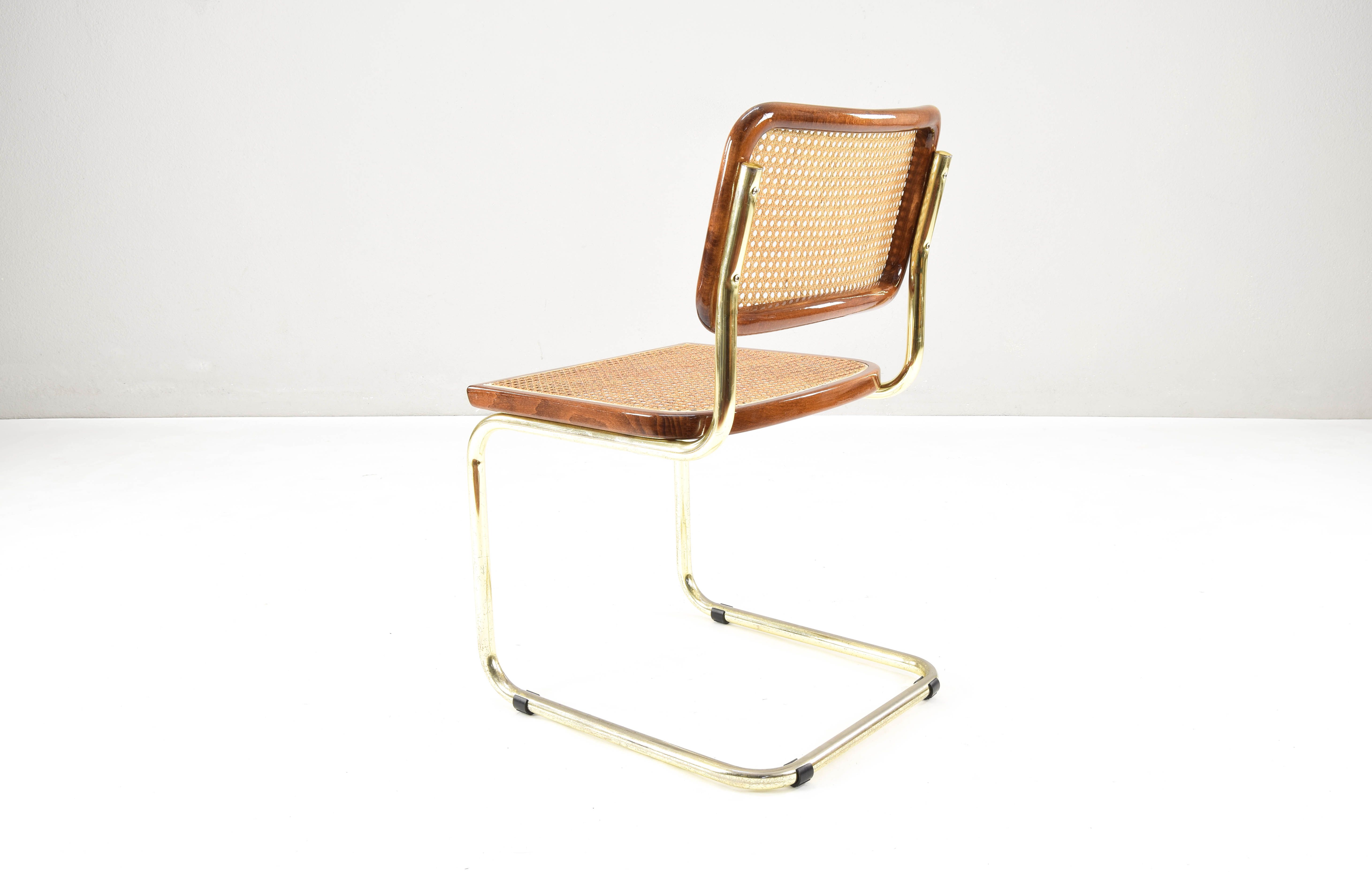 Set of Six Marcel Breuer B32 Cesca chairs, Italy 1970