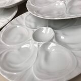 6 oyster plates white porcelain Pillivuyt