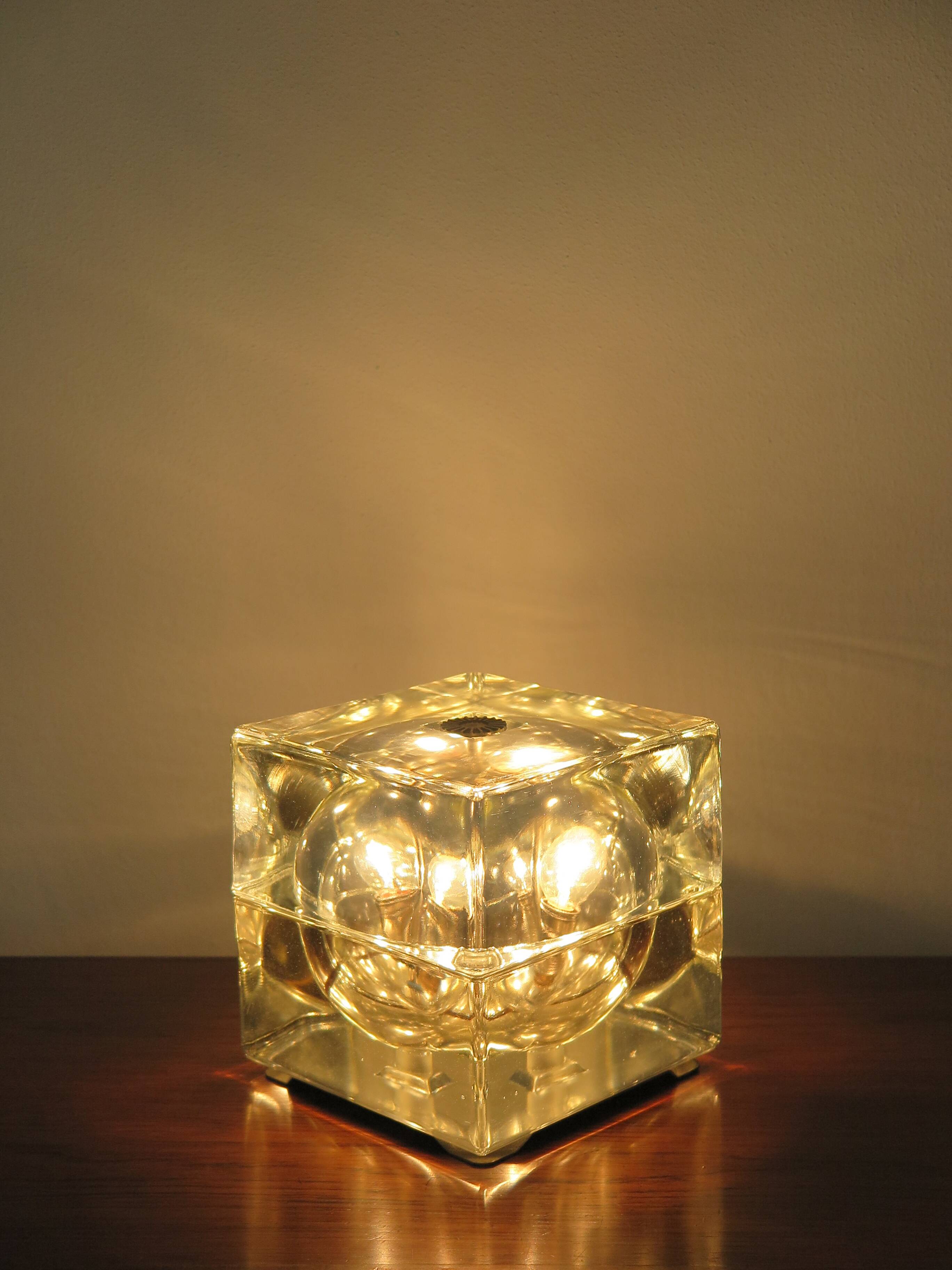 Cubosfera Glass Table Lamp design Alessandro Mendini, Italy 1960s