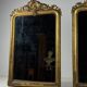 Ensemble de 2 miroirs dorés antiques français du 19ème siècle