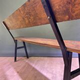 Farmhouse bench with backrest