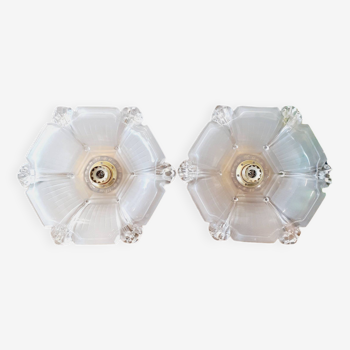 Pair of flower-shaped wall lights