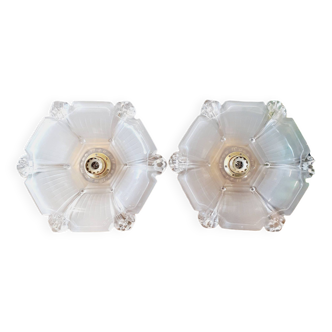 Pair of flower-shaped wall lights