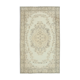 Handwoven anatolian beige carpet 174 cm x 294 cm