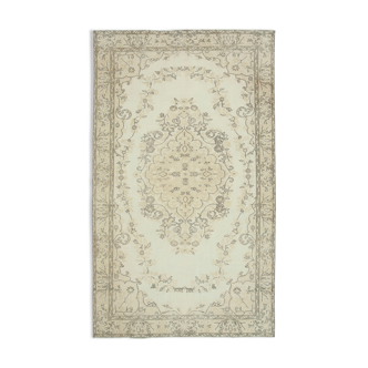 Handwoven anatolian beige carpet 174 cm x 294 cm